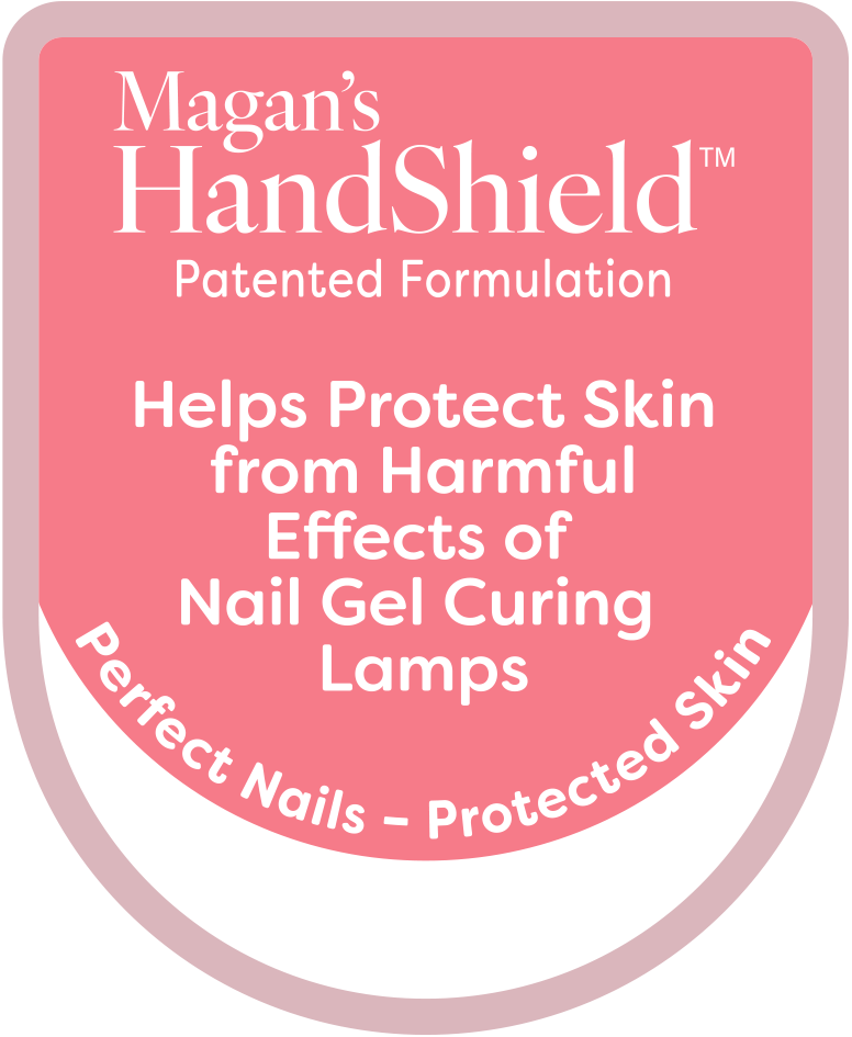 Magan's Handshield(tm) - Patented Formulation - Helps protect skin from harmful effects of nail gel curing lamps - perfect nails, protected skin